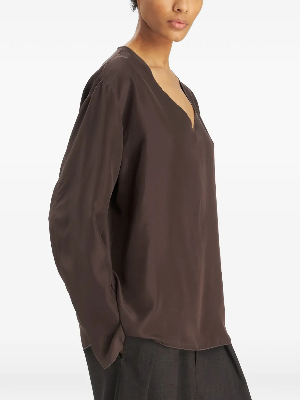 Barena Livietta tuniek met V-hals Bruin