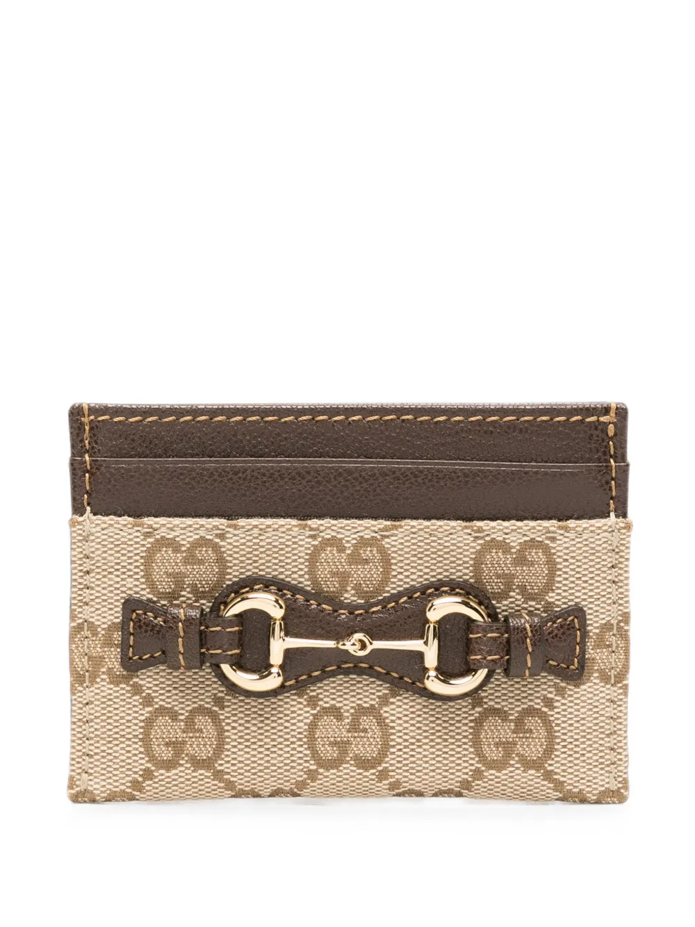 Gucci Horsebit GG Supreme card holder - Toni neutri