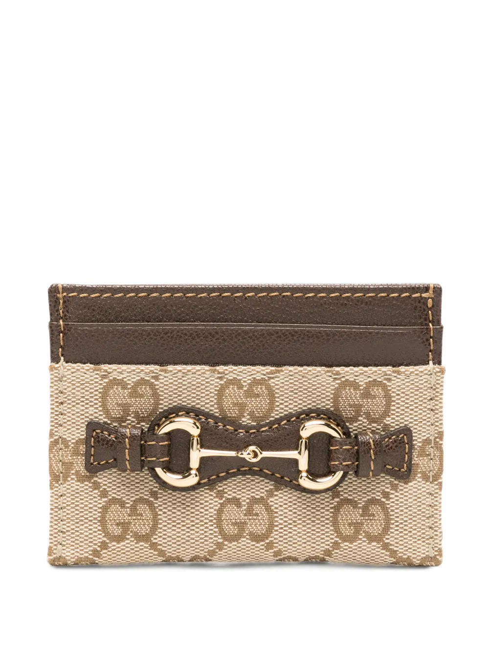 Gucci Horsebit GG Supreme card holder - Toni neutri