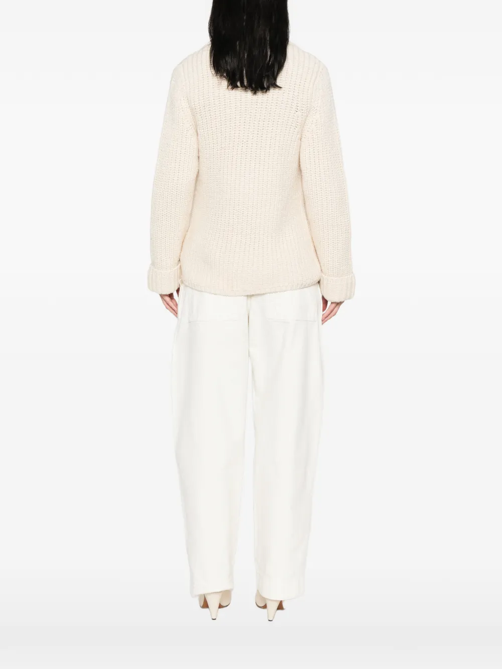 MARANT ÉTOILE Delinda geribbeld vest met houtje-touwtjesluiting Beige