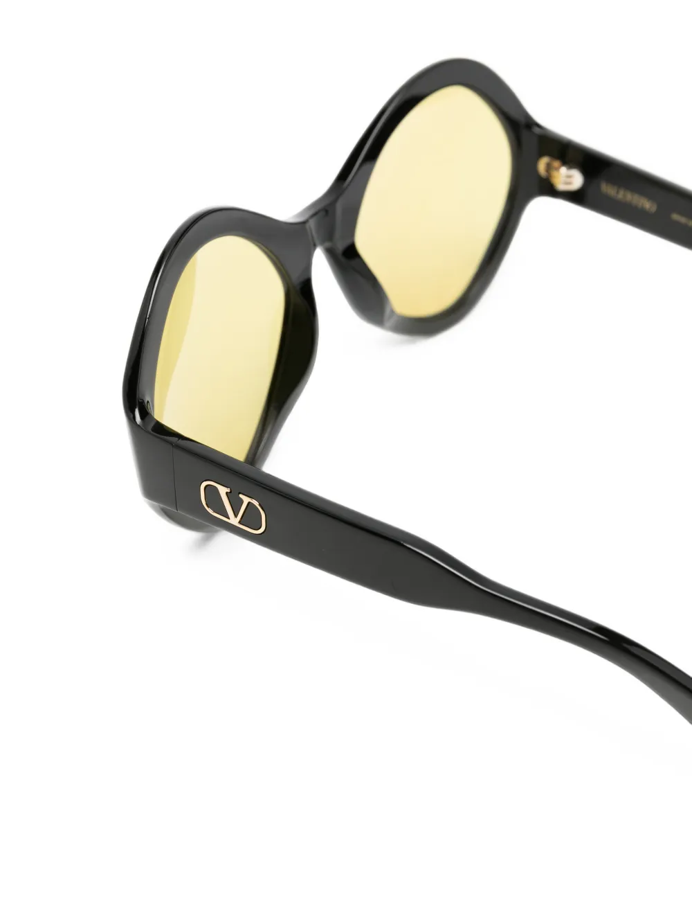 VALENTINO GARAVANI EYEWEAR VLogo zonnebril met geometrisch montuur Zwart