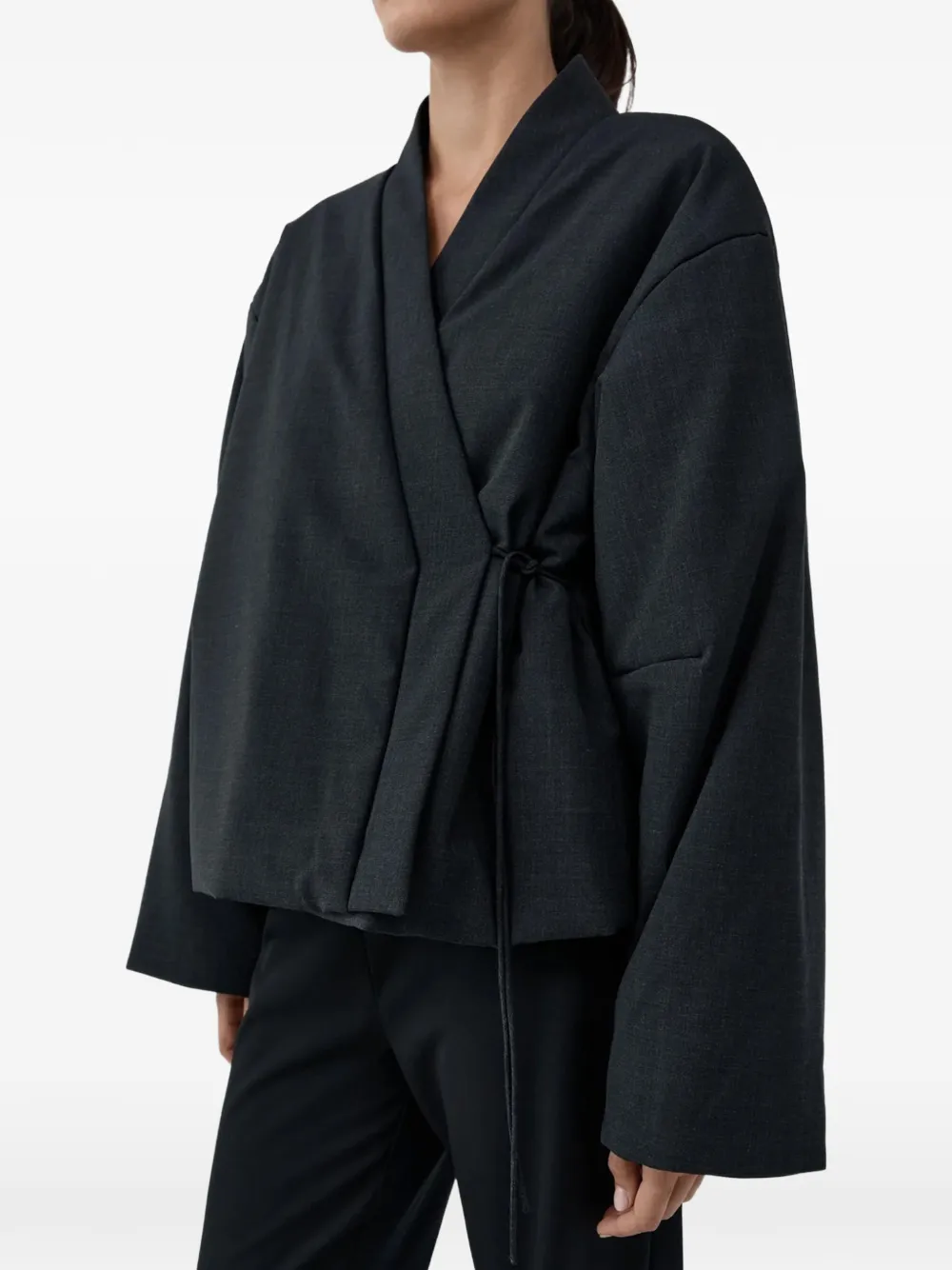 St. Agni Pillow Wrap Jacket in Grey, view 3