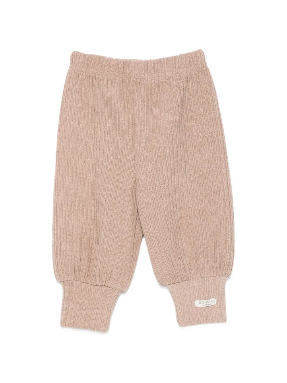 Donsje Jipie ribbed-knit cuffed trousers Beige