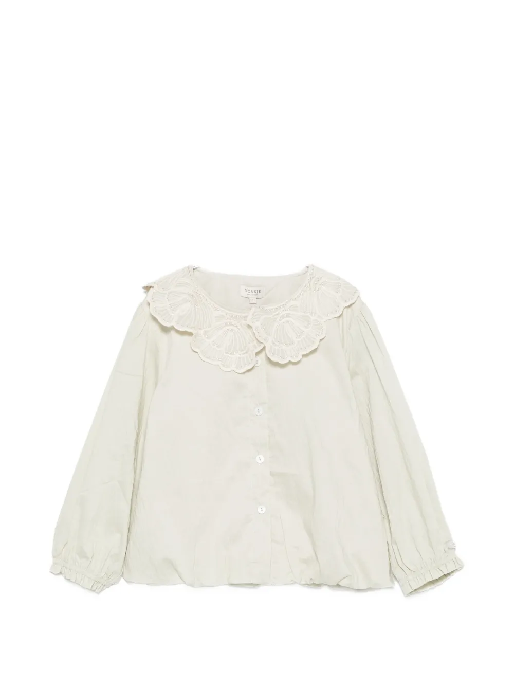 Donsje Kleke embroidered-collar long-sleeve blouse - Toni neutri
