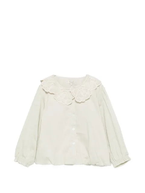 Donsje Kleke embroidered-collar long-sleeve blouse