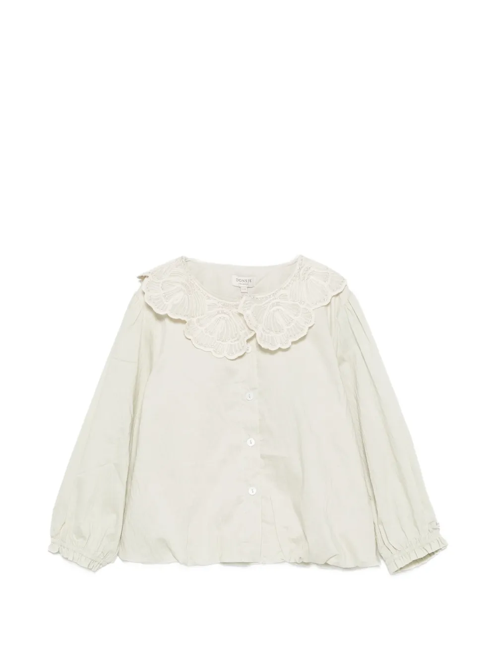 Donsje Kleke embroidered-collar long-sleeve blouse - Toni neutri