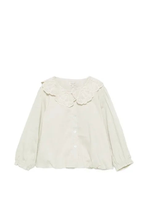 Donsje Kleke embroidered-collar long-sleeve blouse