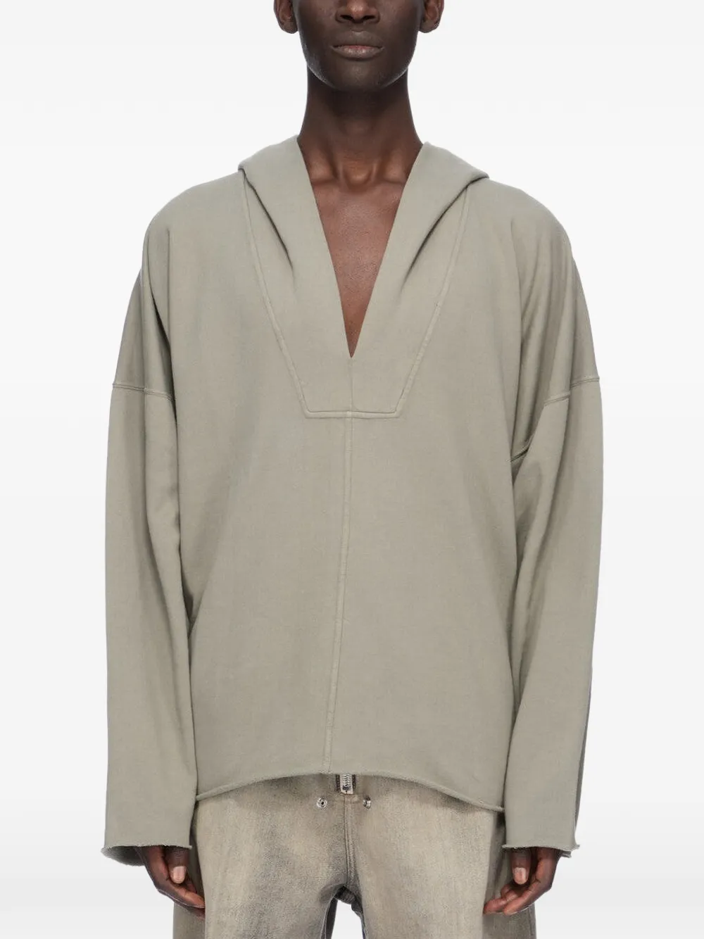 Rick Owens DRKSHDW Gerafelde hoodie Bruin