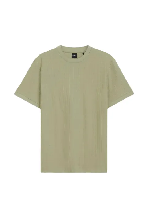 BOSS textured short-sleeve T-shirt