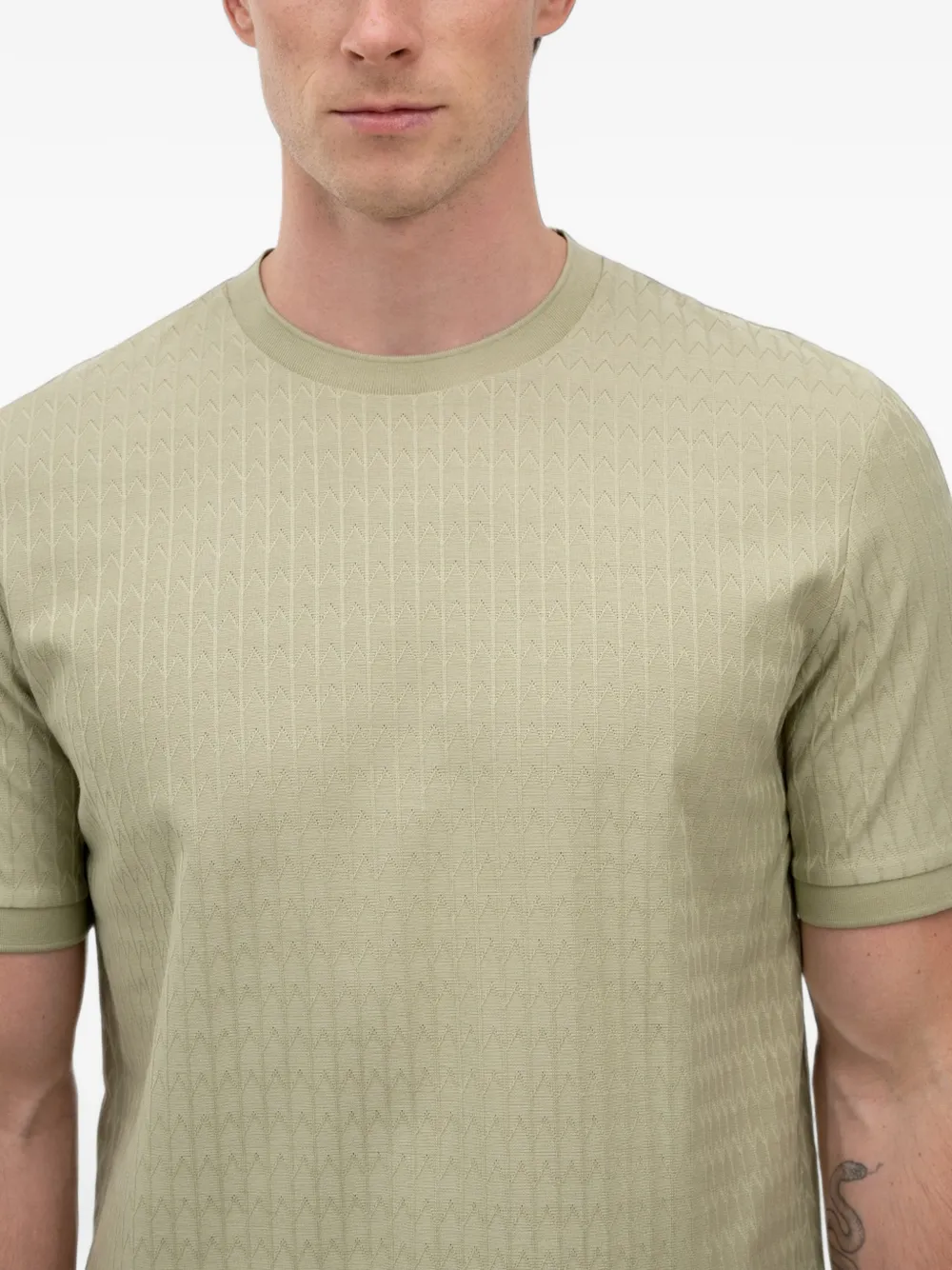 BOSS T-shirt met textuur Groen