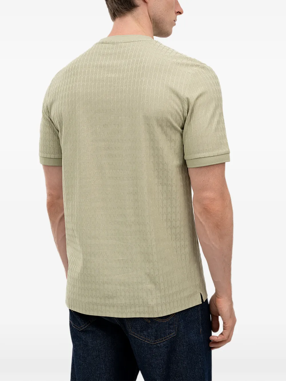 BOSS T-shirt met textuur Groen