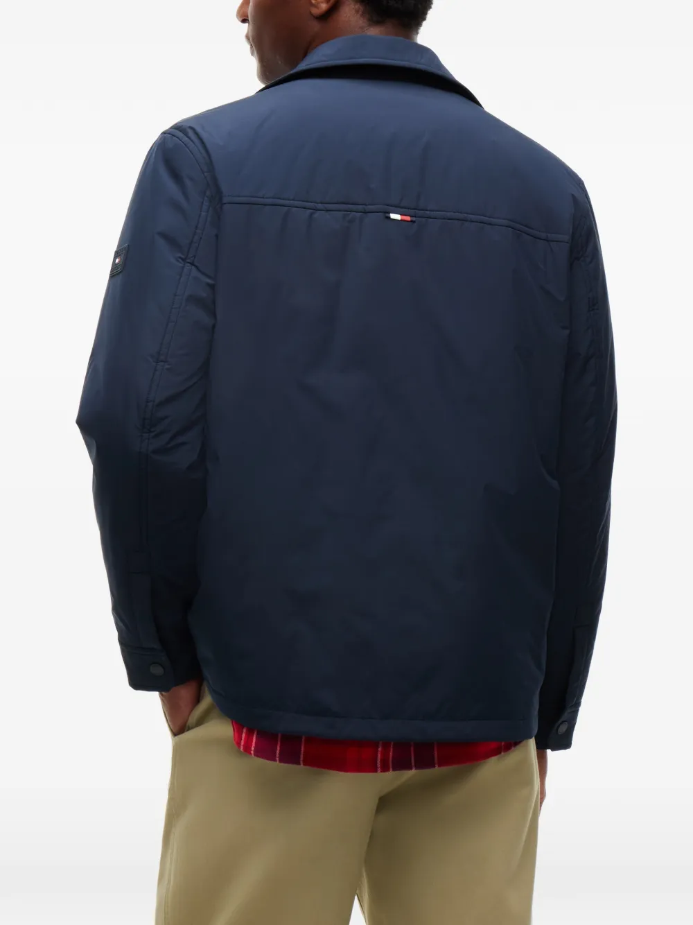 Tommy Hilfiger Gewatteerd shirtjack met logo-patch Blauw