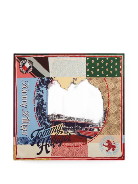 Tommy Hilfiger patchwork graphic-print scarf