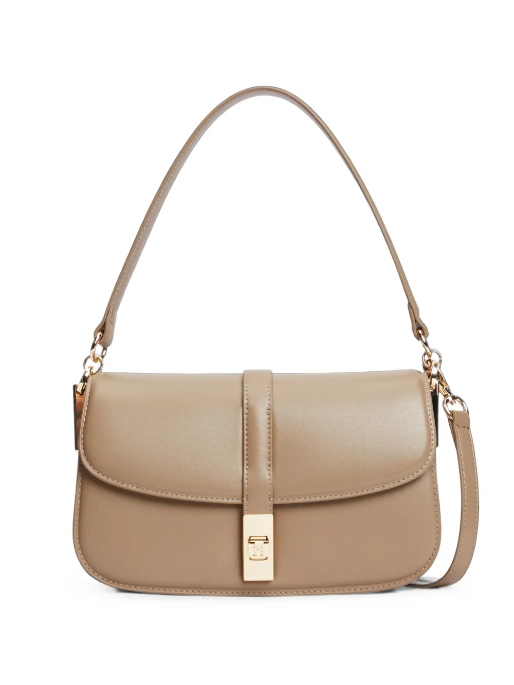 Tommy Hilfiger Schultertasche mit Logo-Schild - Nude