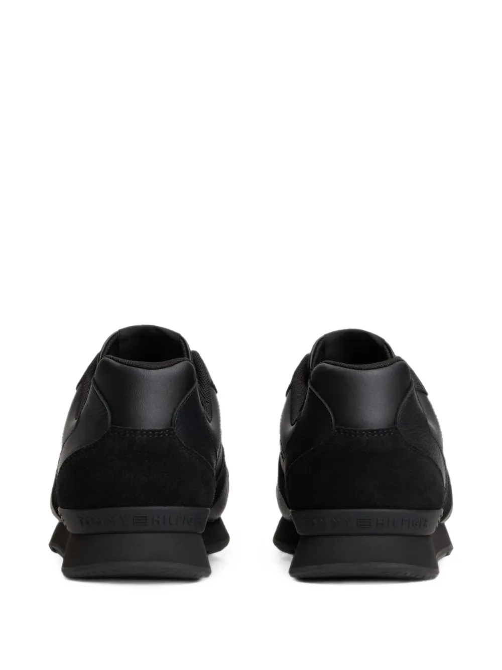 Tommy Hilfiger logo-print panelled low-top sneakers Zwart
