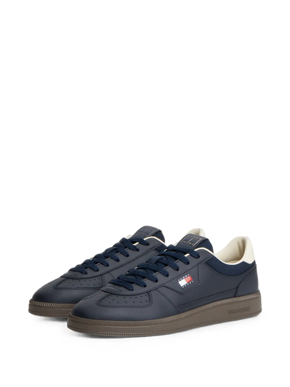 Tommy Hilfiger Greenwich perforated logo-patch sneakers Blauw