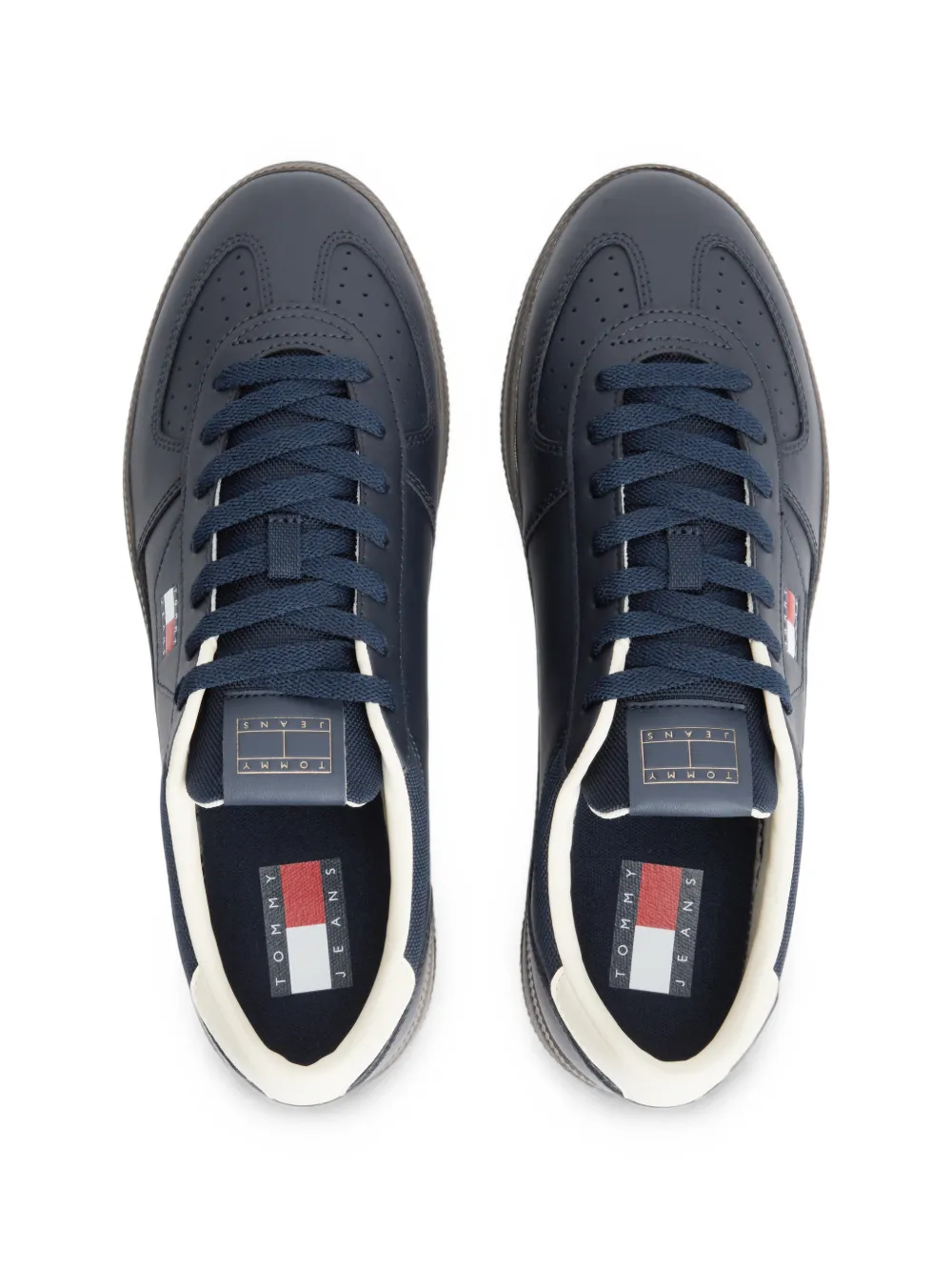 Tommy Hilfiger Greenwich perforated logo-patch sneakers Blauw