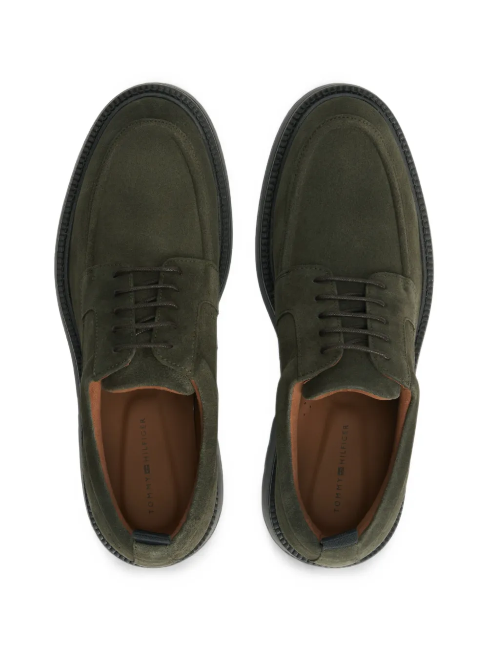 Tommy Hilfiger lace-up suede derby shoes Groen