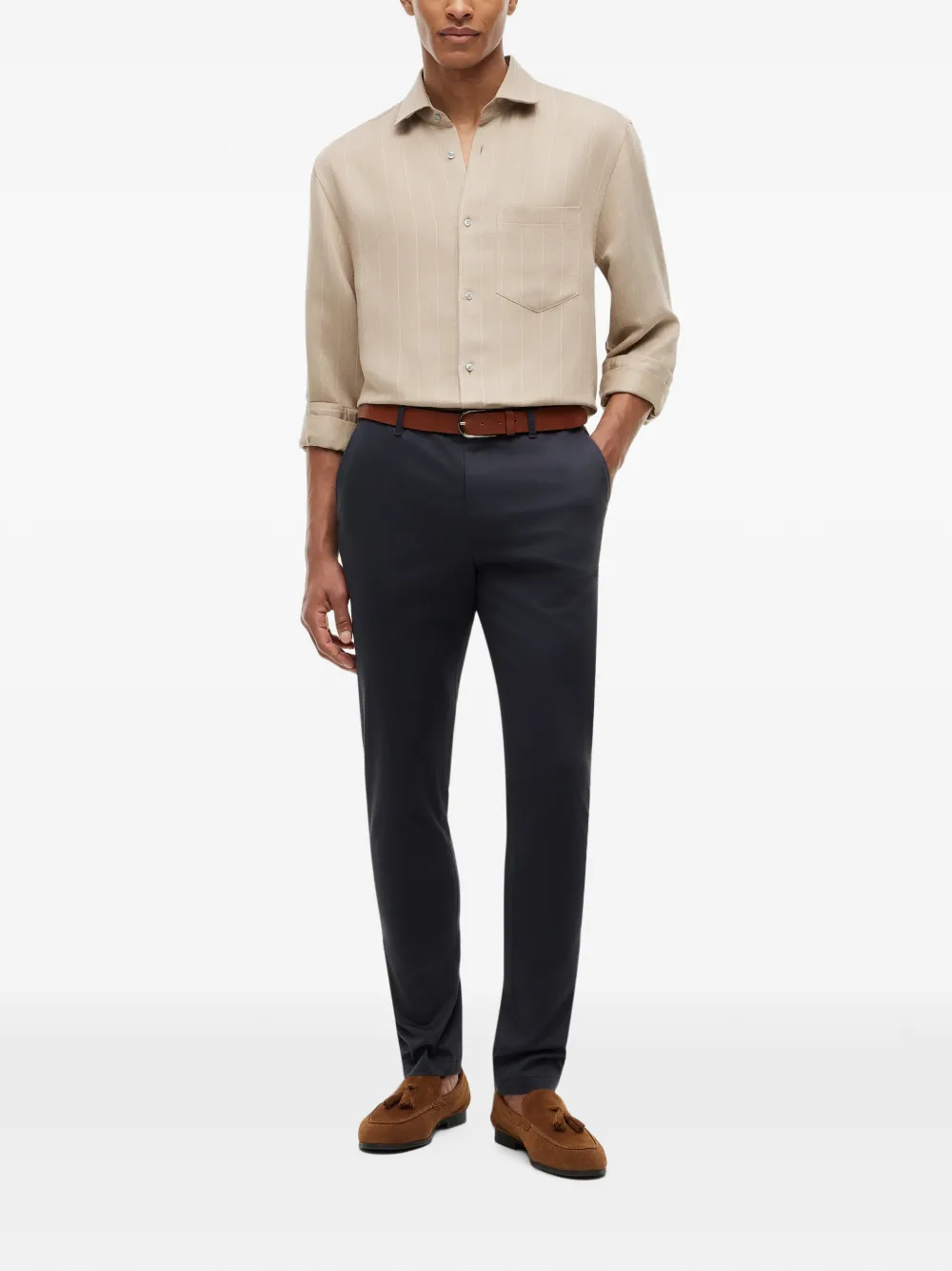 Tommy Hilfiger Chino met logopatch Blauw