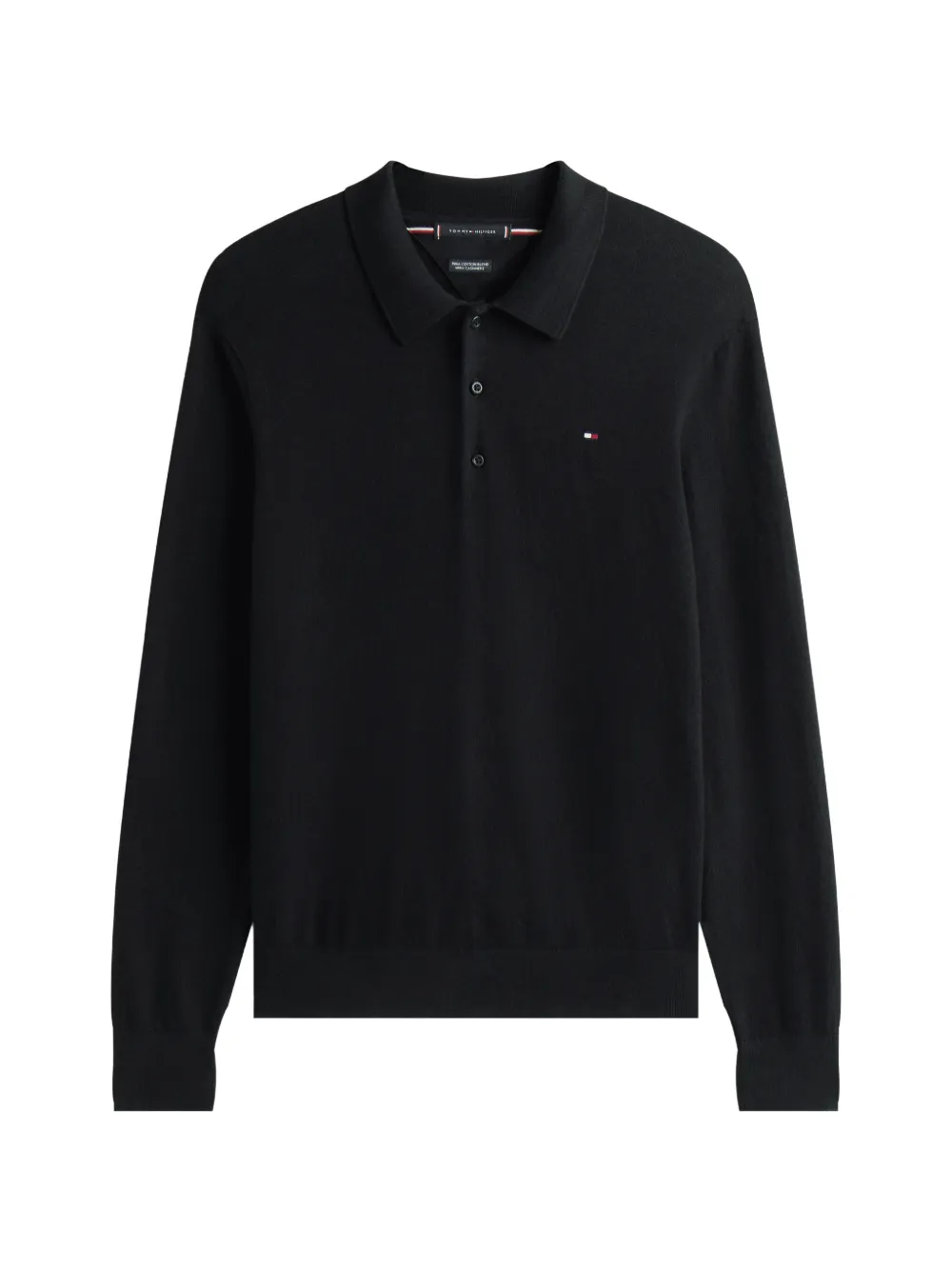 Tommy Hilfiger logo-embroidered long-sleeve polo shirt - Nero