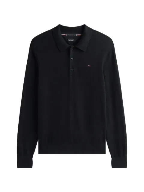 Tommy Hilfiger logo-embroidered long-sleeve polo shirt