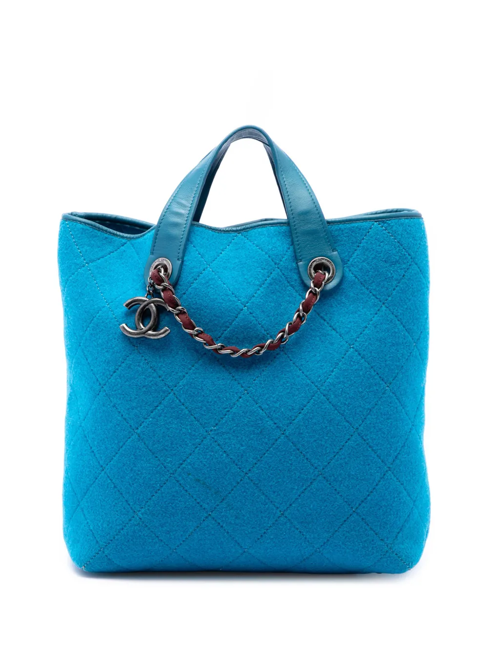 CHANEL Pre-Owned 2011 Medium CC Quilted Felt Pop Tote satchel - Blue
