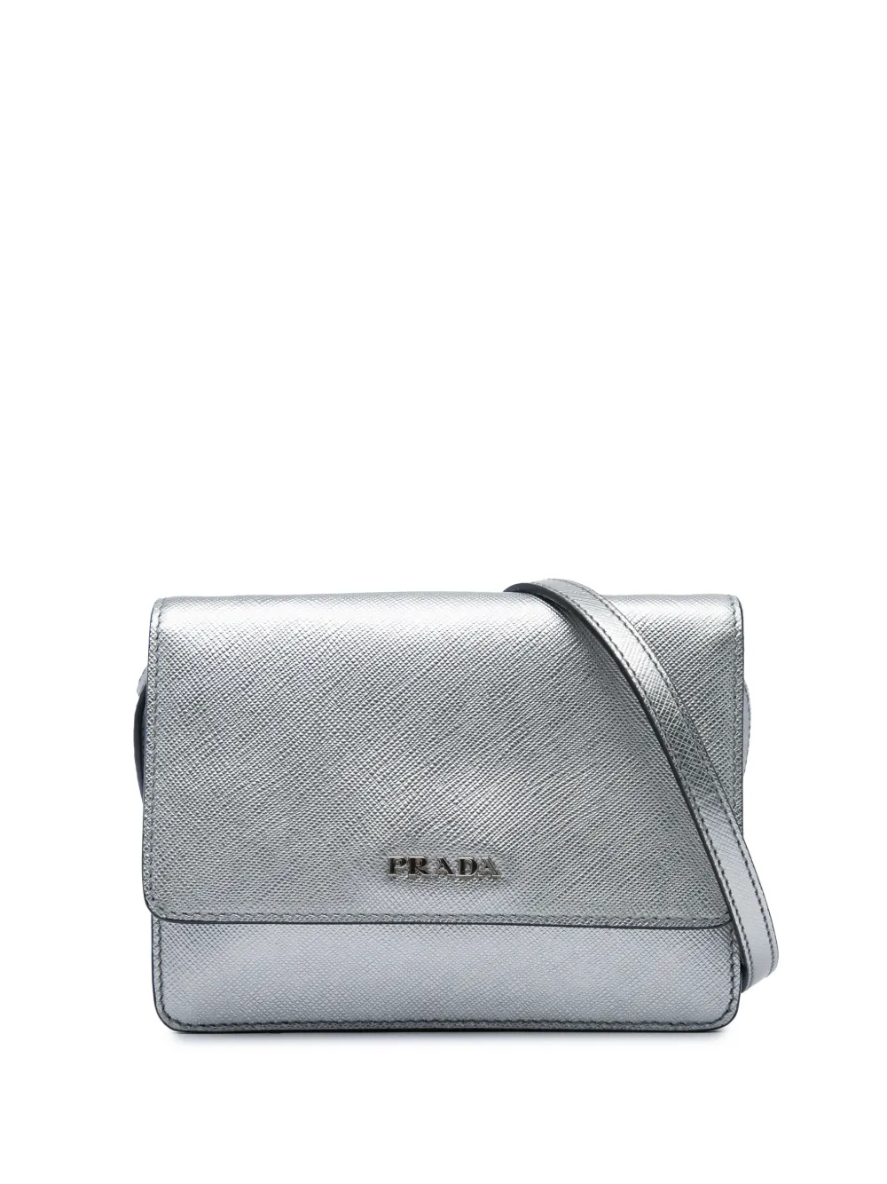 Prada Pre-Owned Borsa a tracolla in pelle Saffiano 2010-2026 - Argento