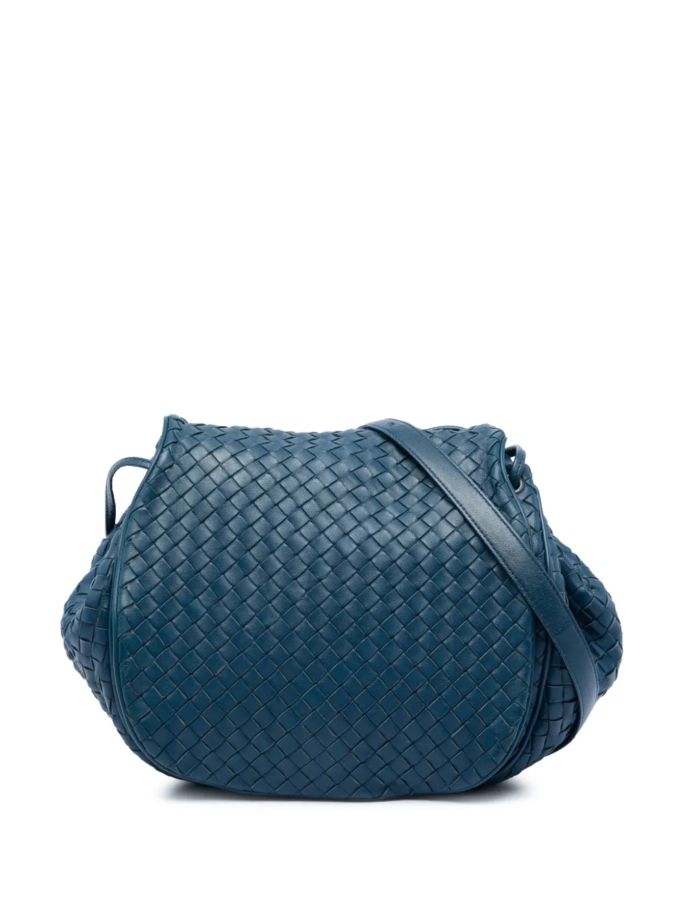 Bottega Veneta Pre-Owned Borsa a tracolla Intrecciato in nappa con battente 2012-2026 - Blu