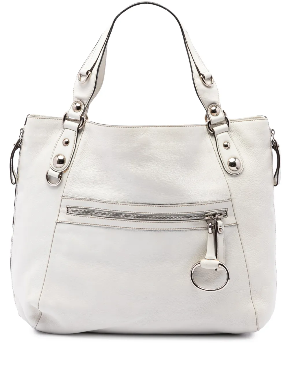 Gucci Pre-Owned Borsa tote Icon Bit in pelle di vitello con zip 2016-2026 - Bianco