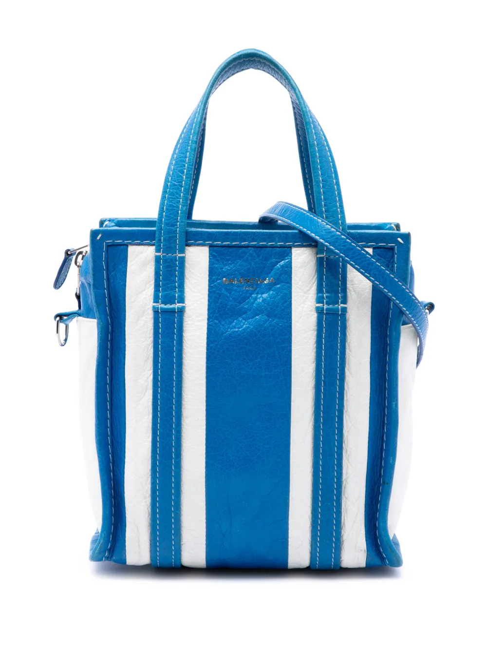 Balenciaga Pre-Owned Borsa shopper XS Bazar in pelle di agnello 2017 - Blu
