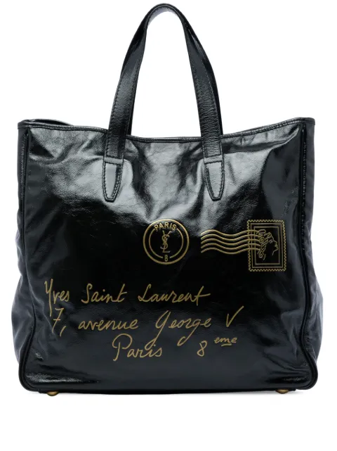 Saint Laurent Pre-Owned 2013-2026 Large Textured Patent Y Mail tote bag