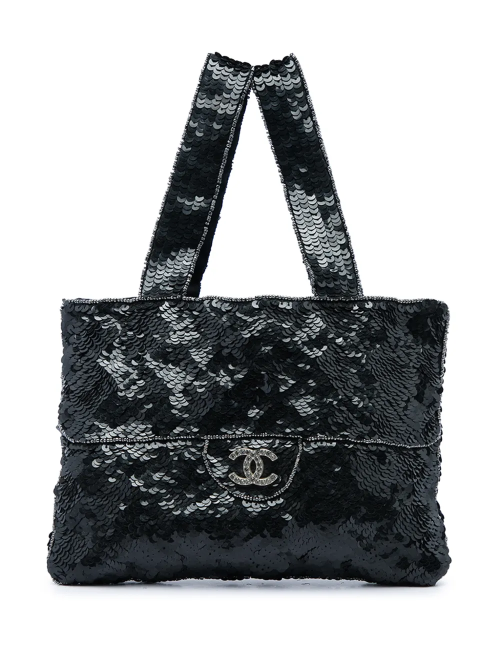 CHANEL Pre-Owned 1997-1999 Mini Sequins Trompe L oeil Evening tote bag - Nero