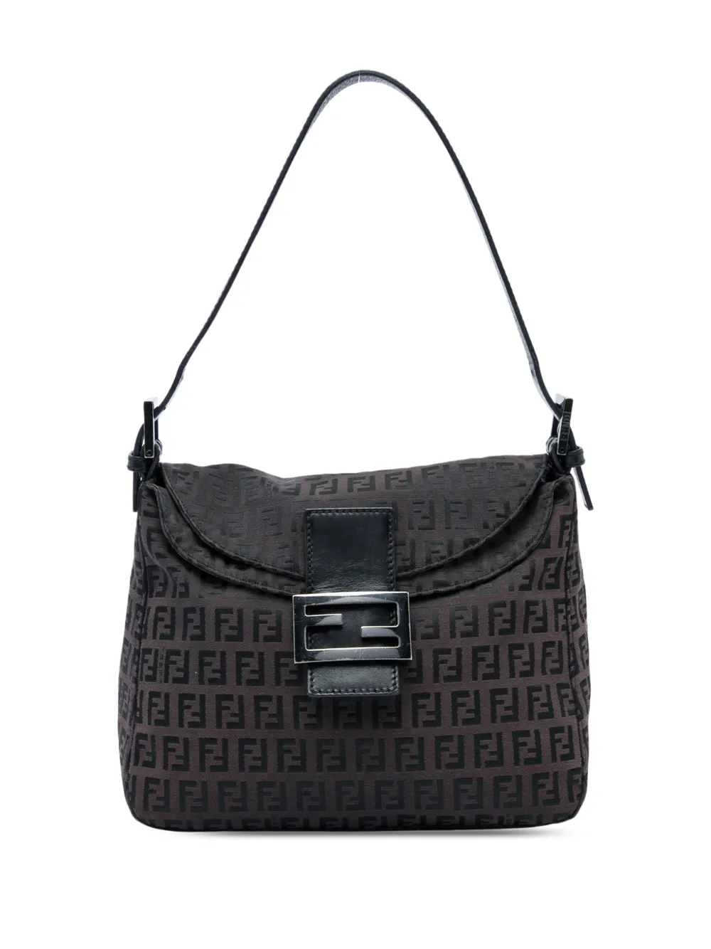 Fendi Pre-Owned Borsa a spalla Mamma in tela con doppio battente e motivo Zucchino 2000-2010 - Marrone