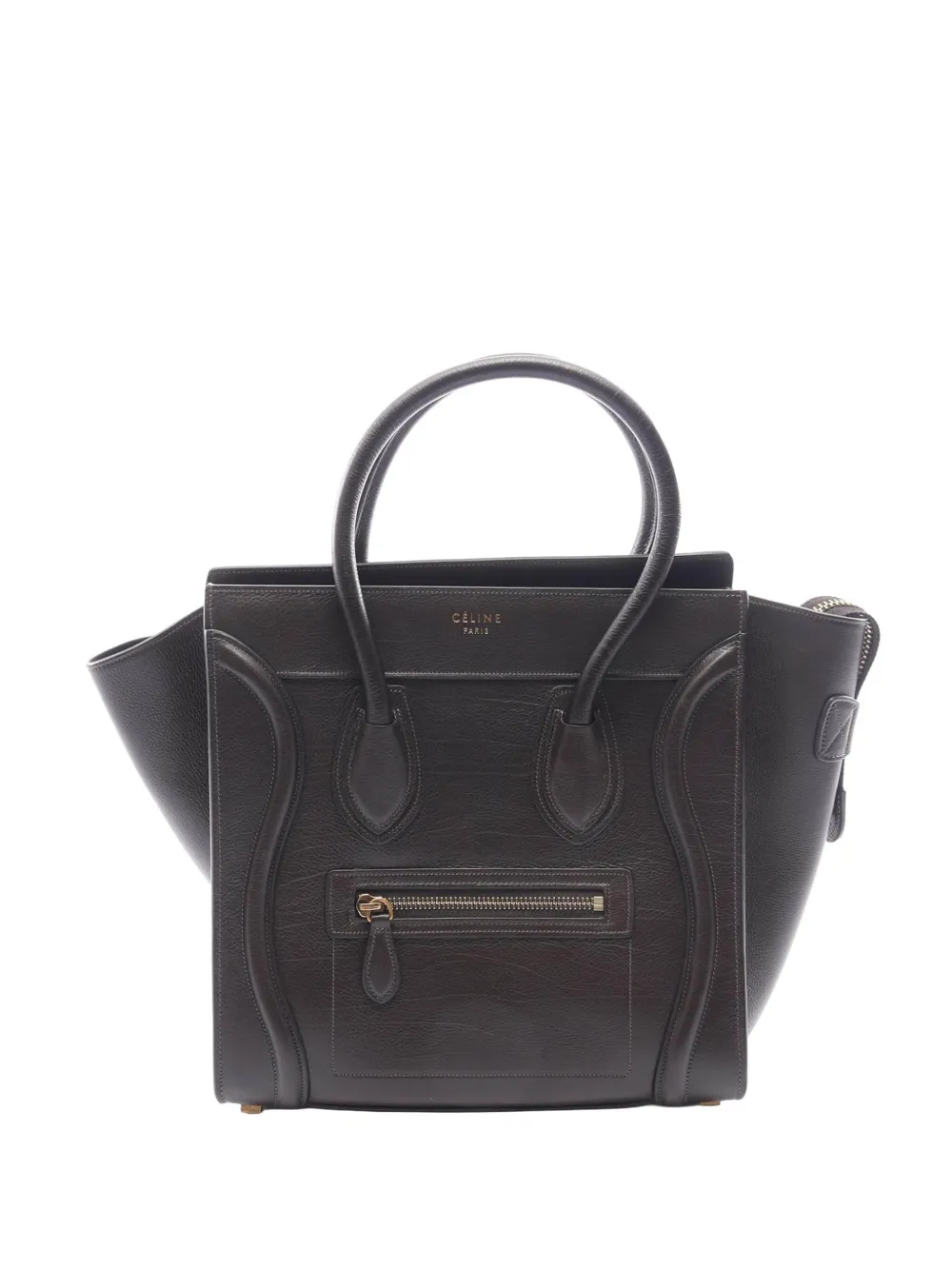 Celine Pre-Owned 2010-2026 Micro Leather Luggage tote bag - Marrone