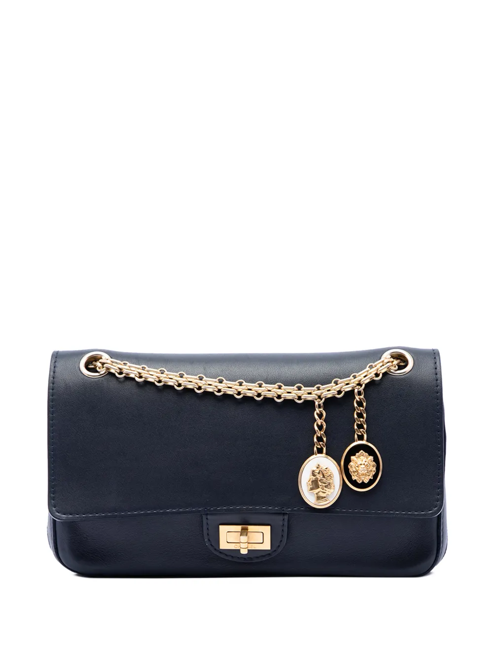 CHANEL Pre-Owned Borsa a spalla Reissue 2.55 Medallion Nude Double Flap 225 in pelle di vitello 1991-1994 - Blu