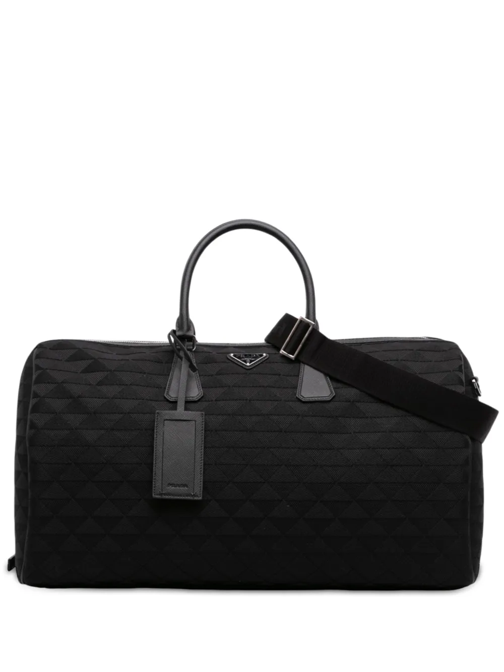 Prada Pre-Owned 2013-2026 Saffiano Trimmed Embroidered Fabric travel bag - Nero