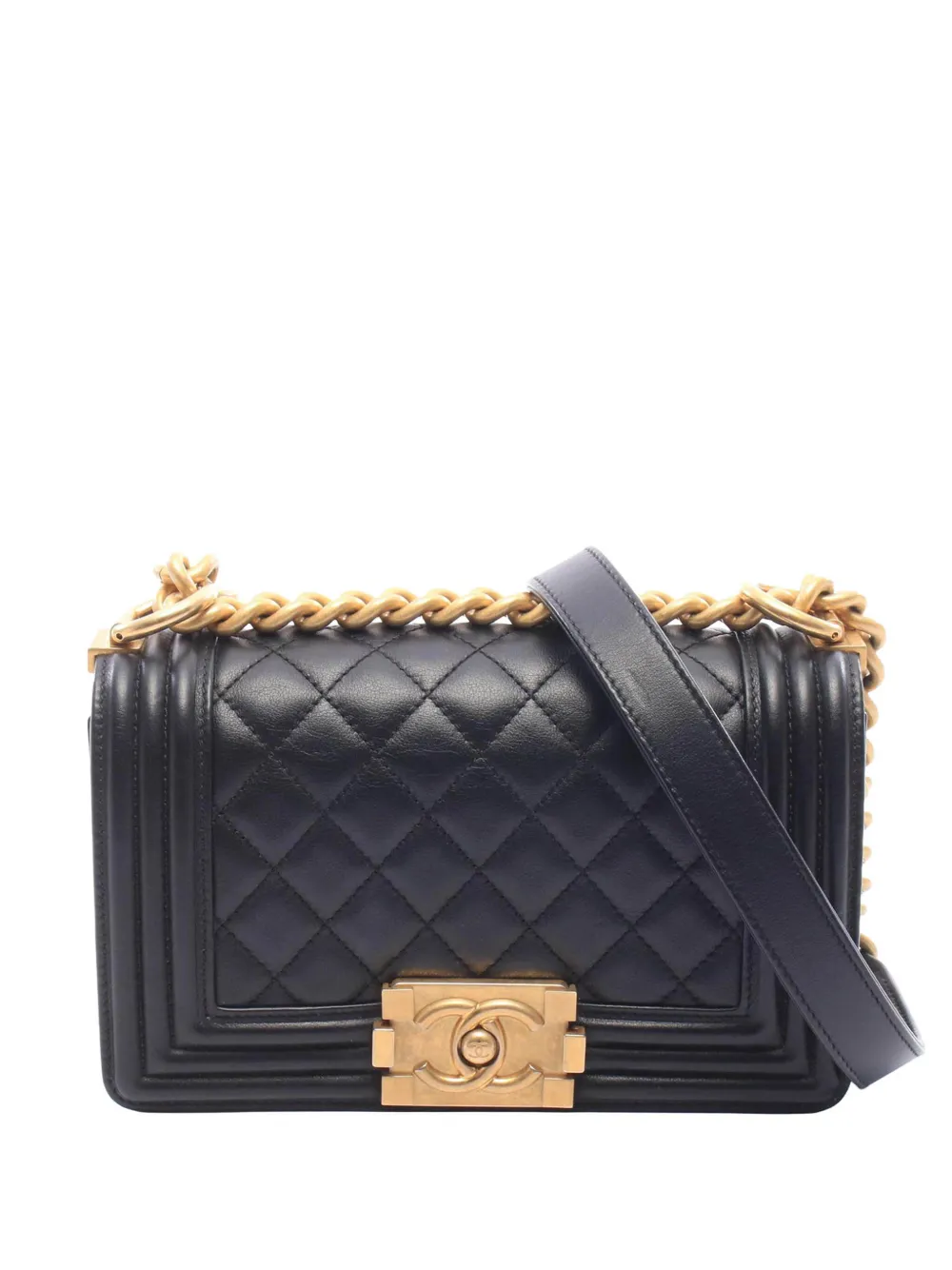 CHANEL Pre-Owned 2019 Old Medium Quilted Lambskin Boy Flap crossbody bag - Nero