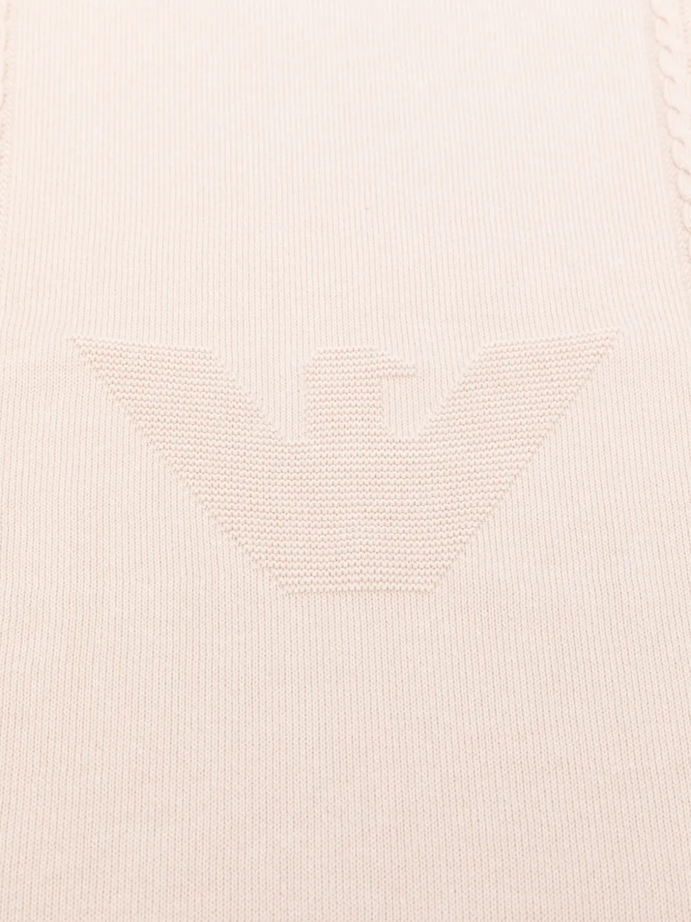 Emporio Armani Kids logo-embroidered cable-knit scarf - Toni neutri