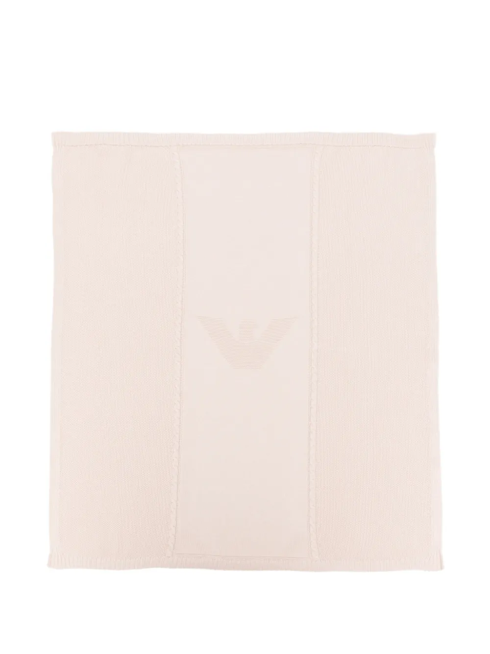 Emporio Armani Kids logo-embroidered cable-knit scarf - Toni neutri