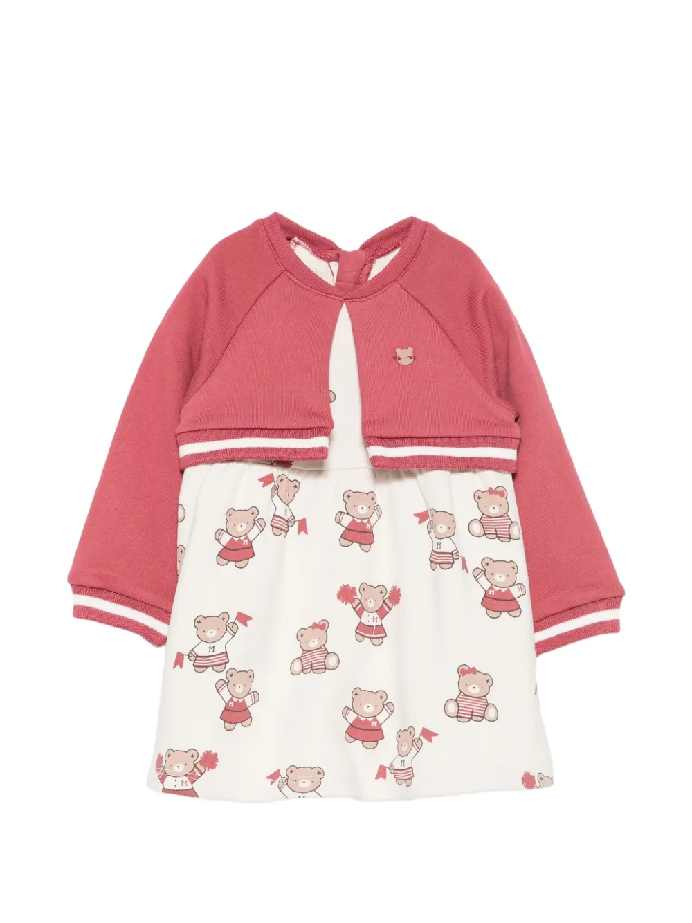 Mayoral Jurk met gelaagd effect en beren-print Beige