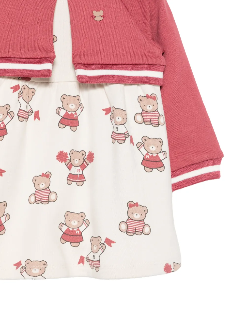 Mayoral Jurk met gelaagd effect en beren-print Beige