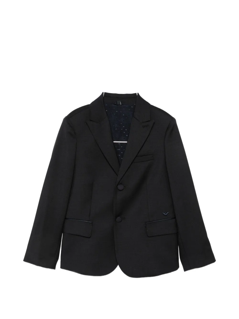 Emporio Armani Kids logo-plaque single-breasted jacket - Nero
