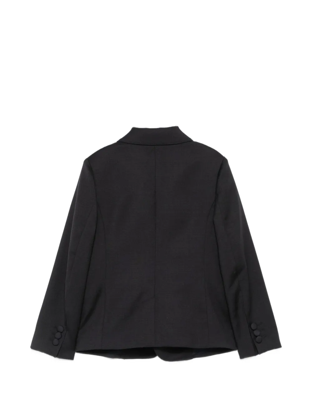 Emporio Armani Kids logo-plaque single-breasted jacket Zwart
