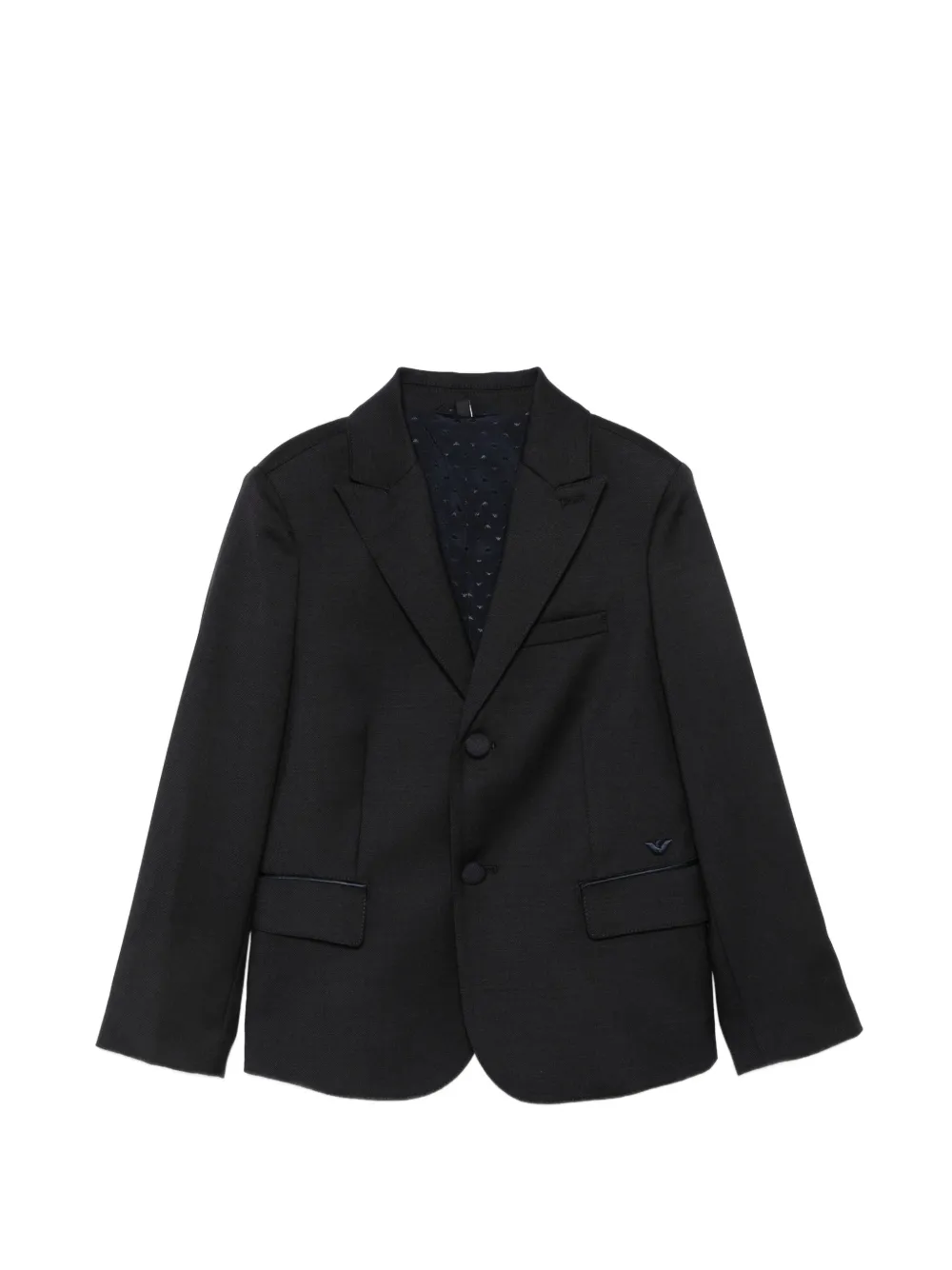 Emporio Armani Kids logo-plaque single-breasted jacket - Nero
