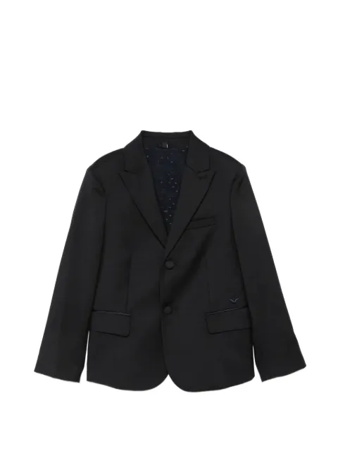 Emporio Armani Kids logo-plaque single-breasted jacket
