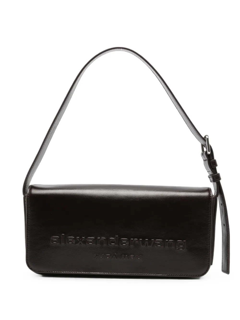 Alexander Wang Punch Flap leather shoulder bag - Marrone