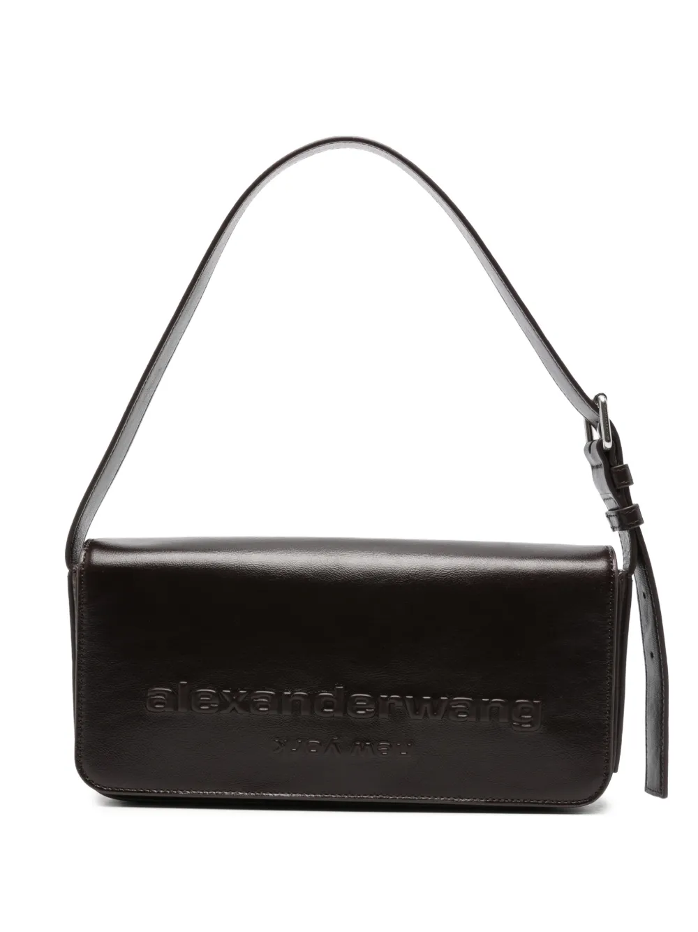 Alexander Wang Punch Flap leather shoulder bag - Marrone
