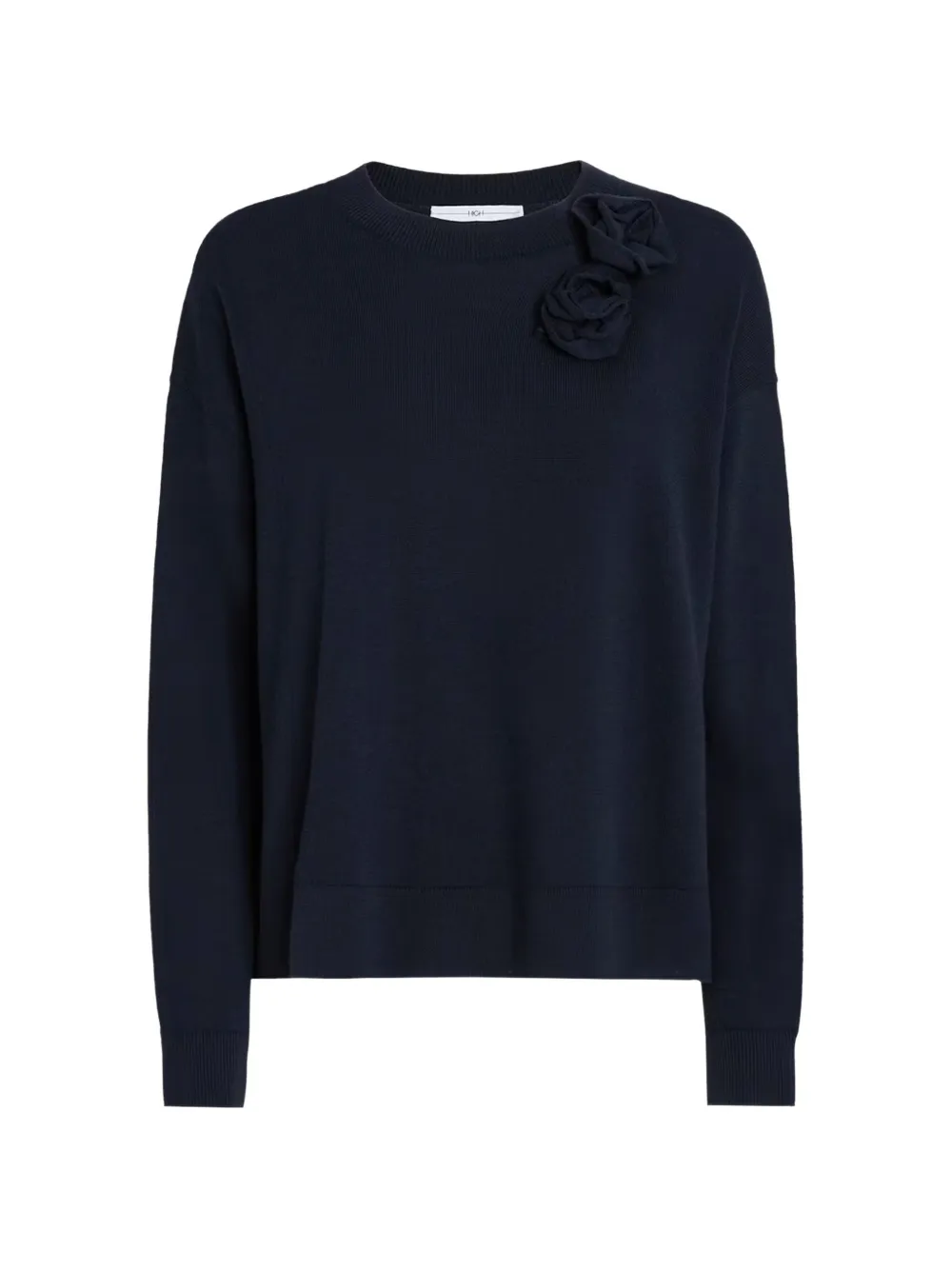 High Quick-Step floral-appliqué sweater