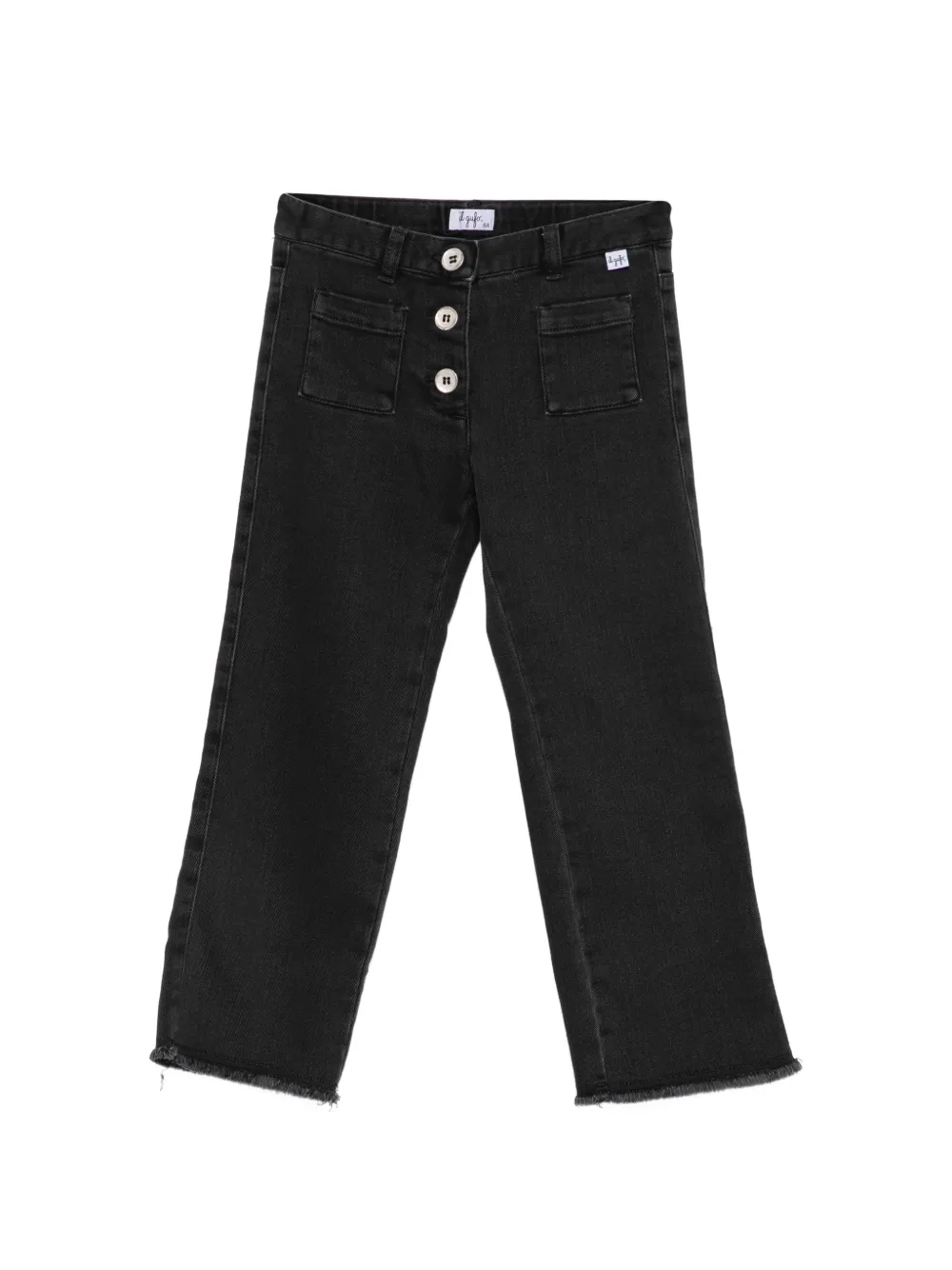 Il Gufo button-embellished frayed-hem jeans - Nero
