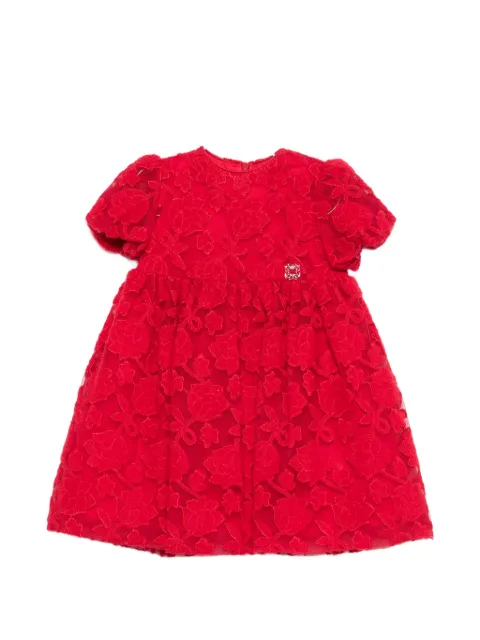 ELIE SAAB JUNIOR floral-lace puff-sleeve dress